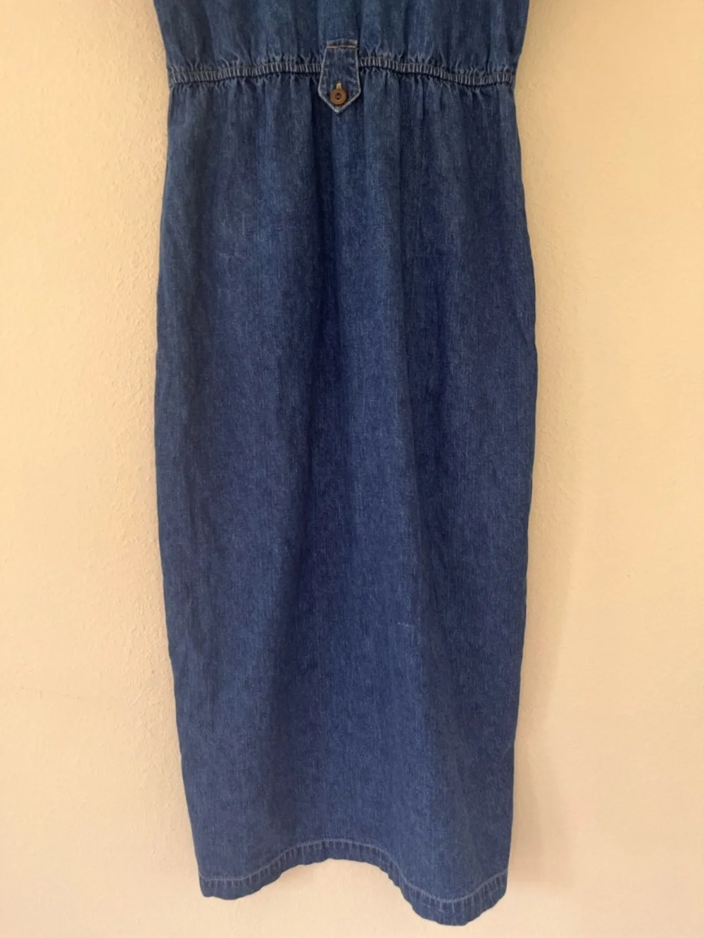 VTG St Johns Bay Denim Dress 10 Midi Button Up Modest‎ Coastal Western 90s Y2K